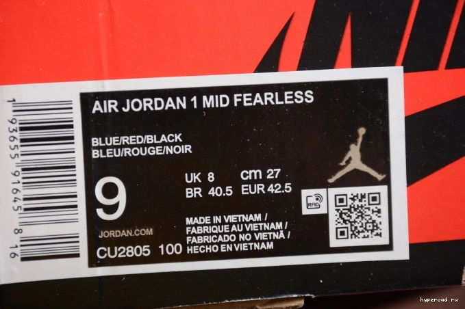 1 Mid Air CU2805-100 SE Fearless Great the Blue Jordan 0716